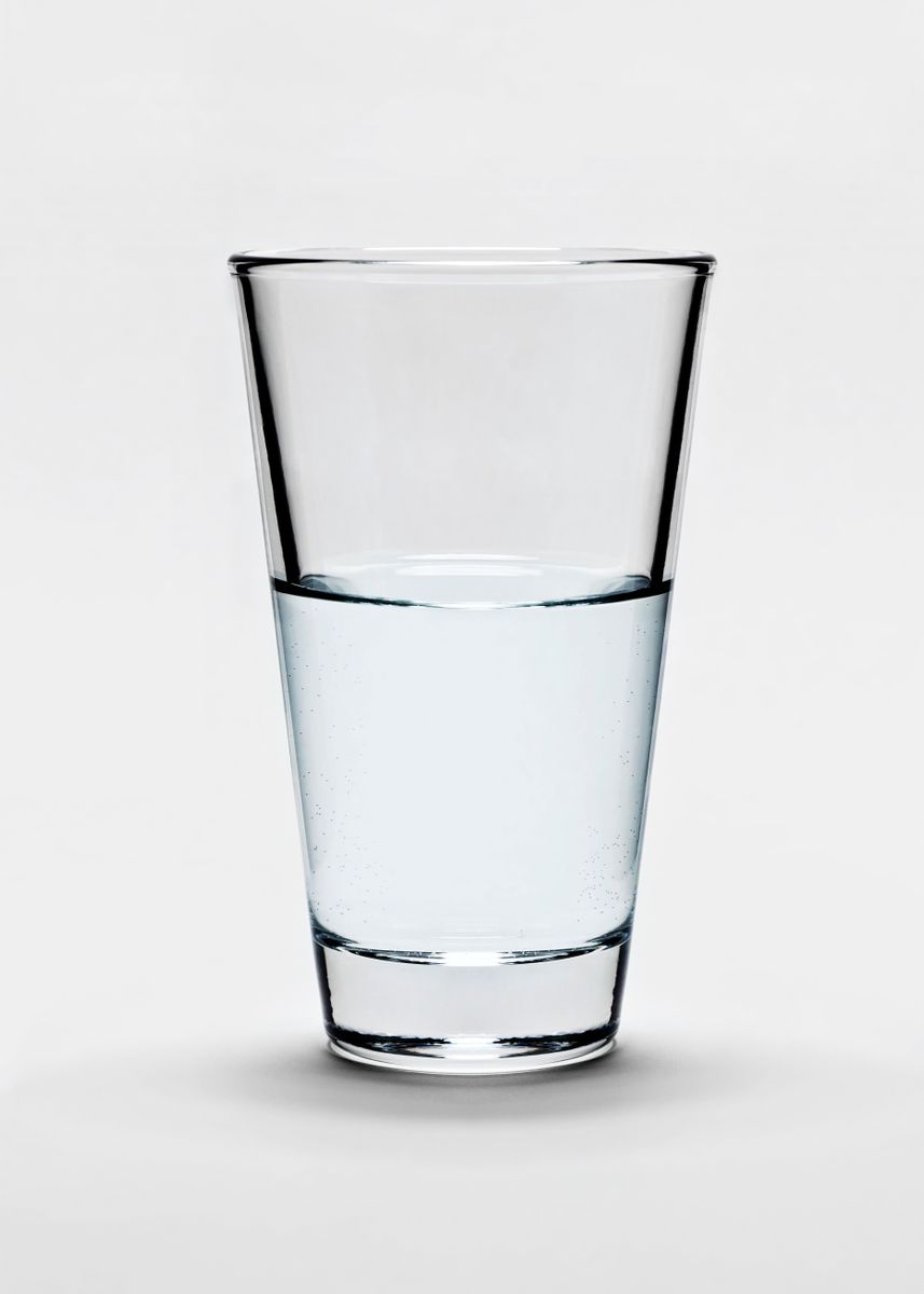 'Glass of pure water half-full or half-empty' Poster by Markus Schieder ...