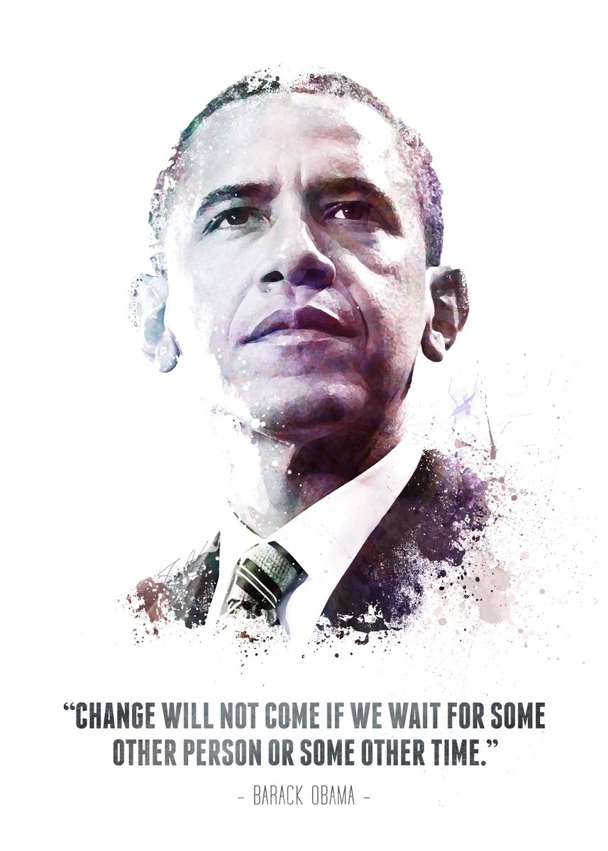 'The Legendary Barack Obama and his quote.' Poster by Swav Cembrzynski | Displate