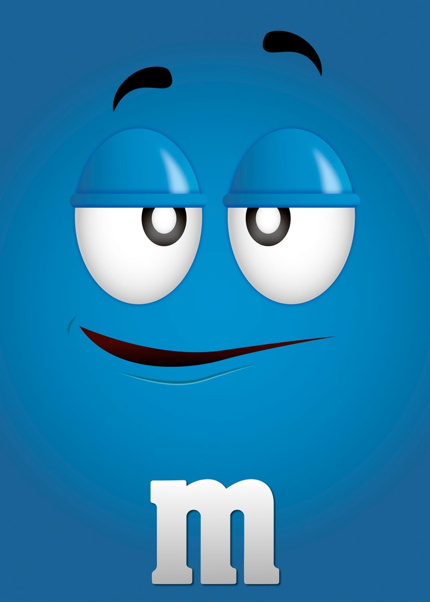 'FacePlate M&M Blue' Poster, picture, metal print, paint by Square Art ...