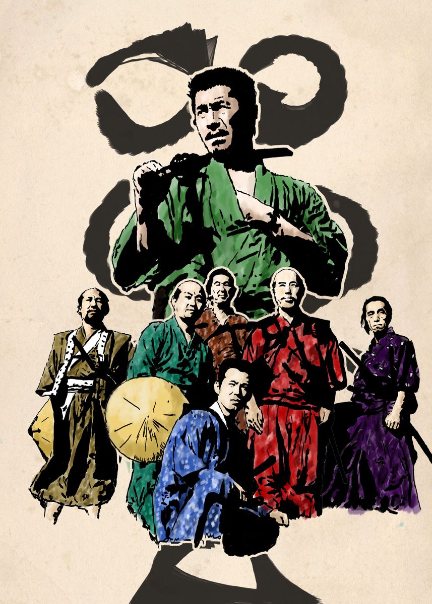 'Seven Samurai' Poster, picture, metal print, paint by Rakin ouch ...