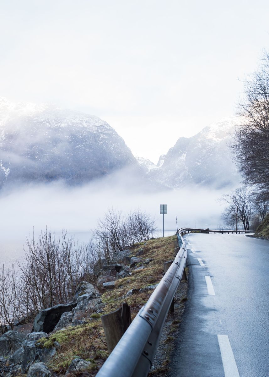 'Winding road in Hardangerfjord in Norway. ' Poster by Kieran Buckley | Displate