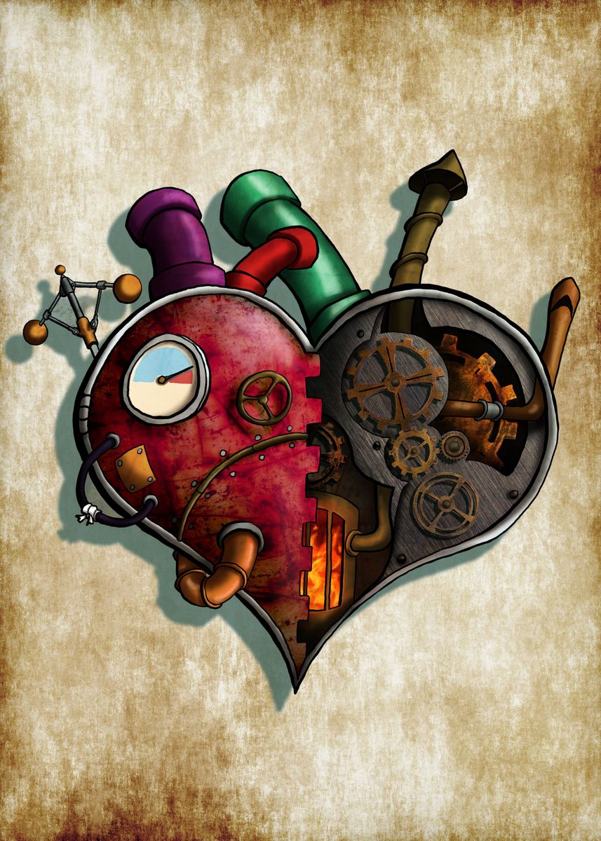 clockwork heart drawing