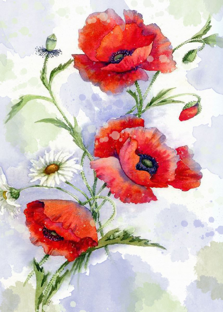 'Poppies 08' Poster by Aloke Design | Displate