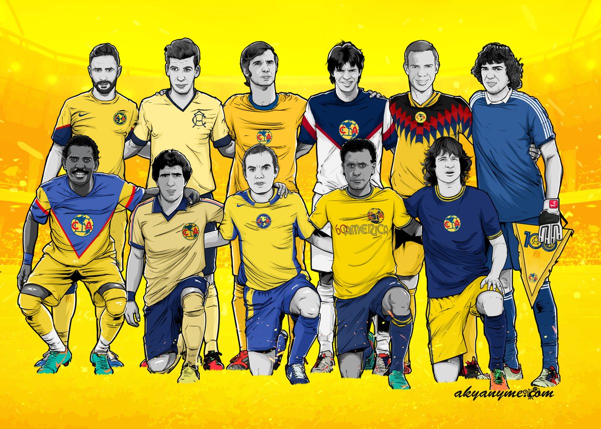 Las leyendas del Club América inmortalizadas. El 11 ide ... ' Poster by  akyanyme dotcom | Displate