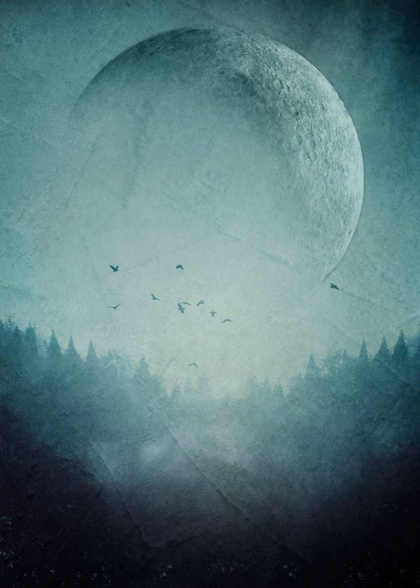 'moonStruck' Poster, picture, metal print, paint by Dirk Wüstenhagen ...