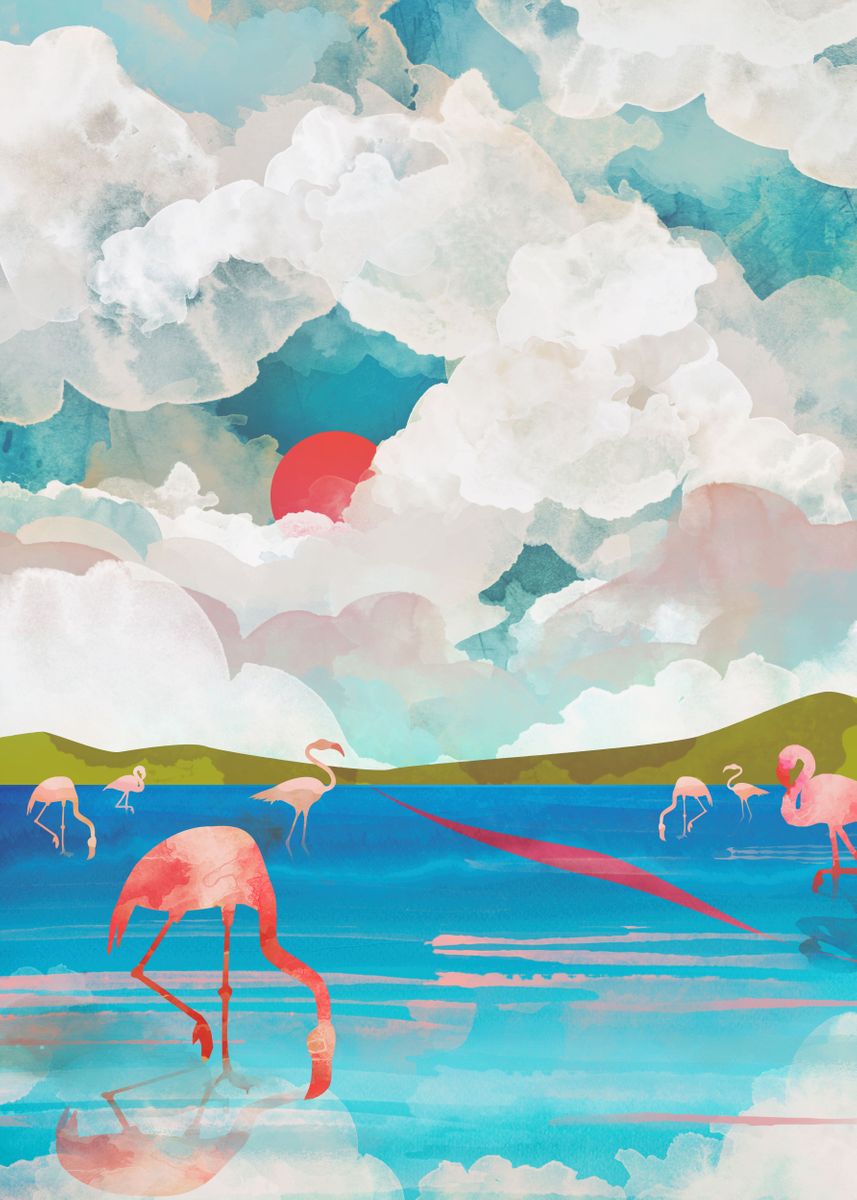 'Flamingo Dream' Poster by SpaceFrog Designs | Displate