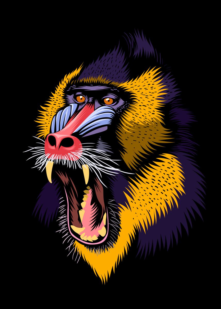 'Monkey attack' Poster by Alberto Perez | Displate