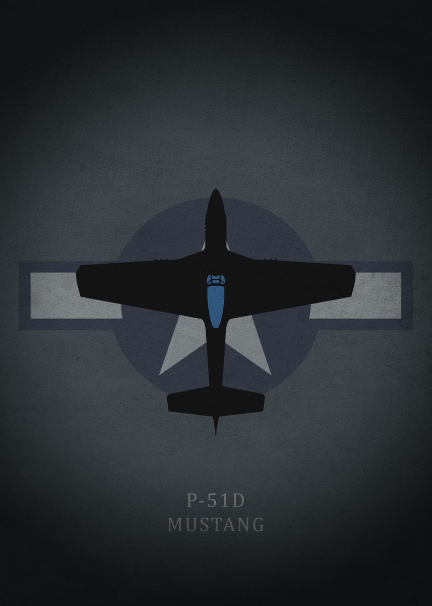 'P-51D Mustang' Poster, picture, metal print, paint by Iwoko | Displate