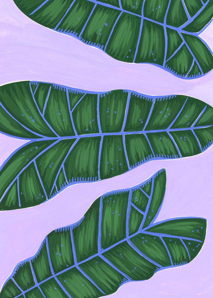 'tropical leaves' Poster by Lotta Hakola | Displate