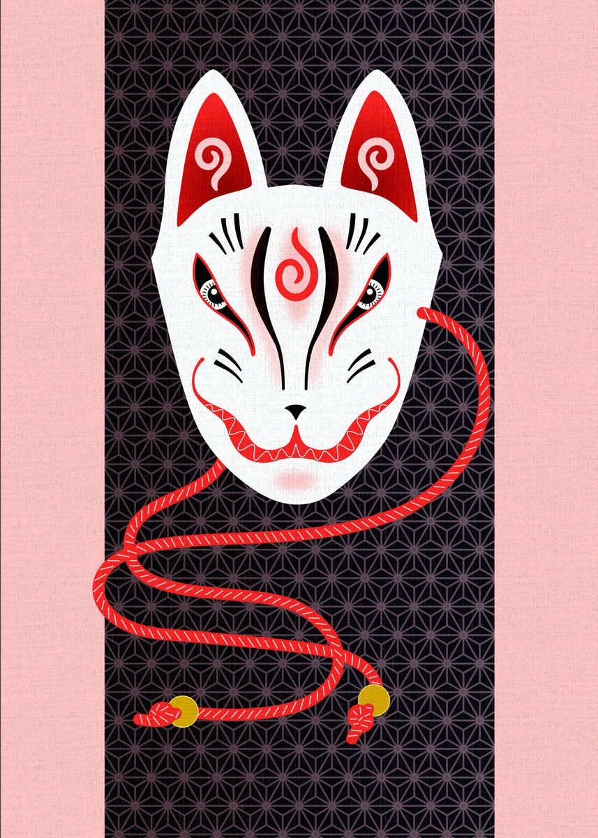 'Kistune means a fox in Japanese. This is a traditional ' Poster by