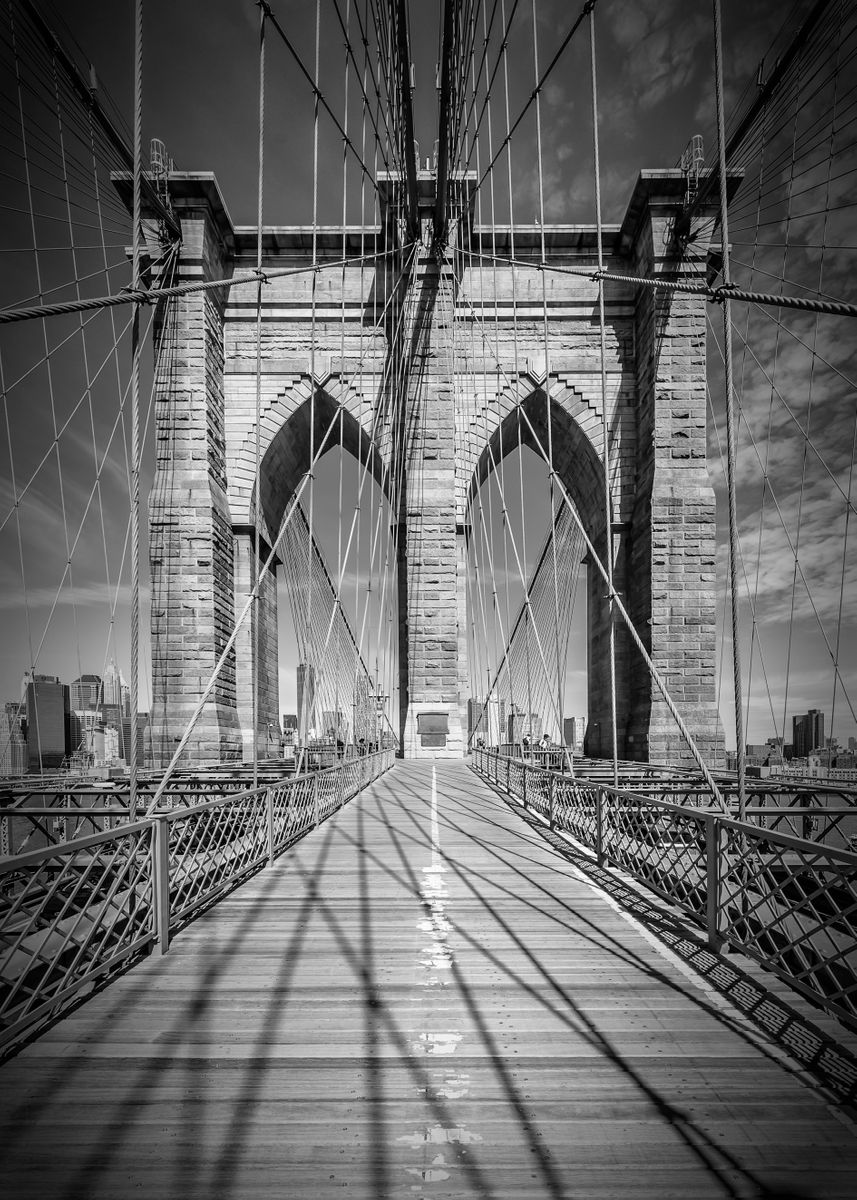 бруклинский мост черно белое