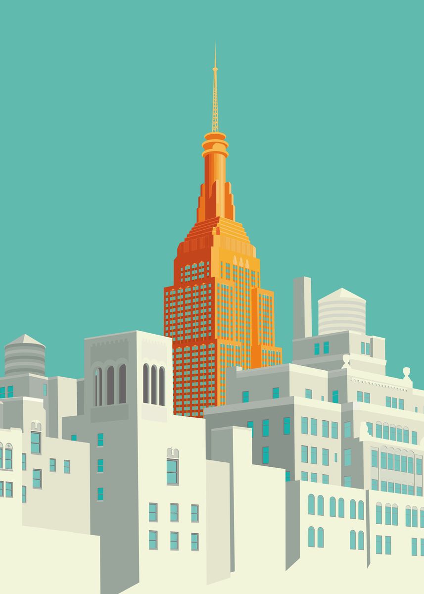 'Highline view Empire State Building' Poster by Remko Heemskerk | Displate