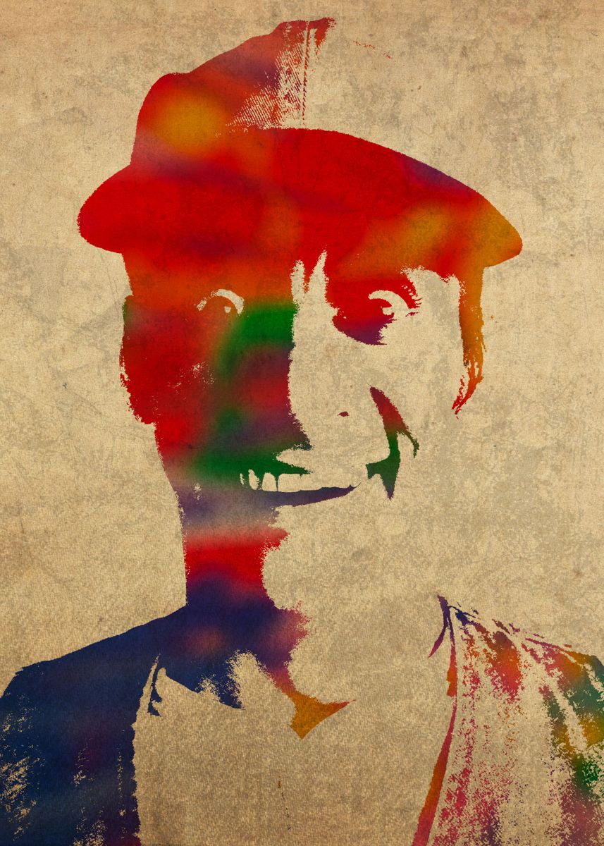 'Ernest P Warrell Jim Varney Watercolor Portrait' Poster by Design