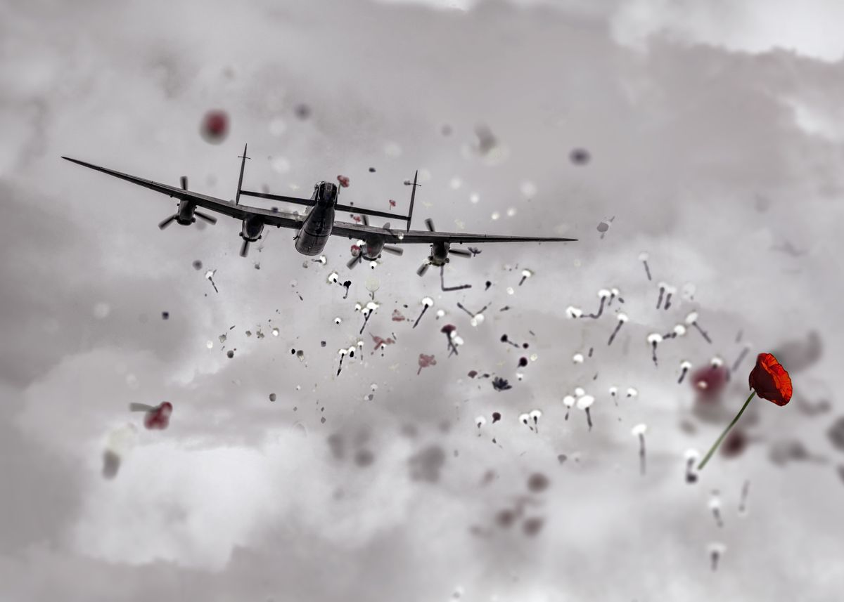 'Lancaster Bomber Poppy Drop' Poster by Airpower Art | Displate