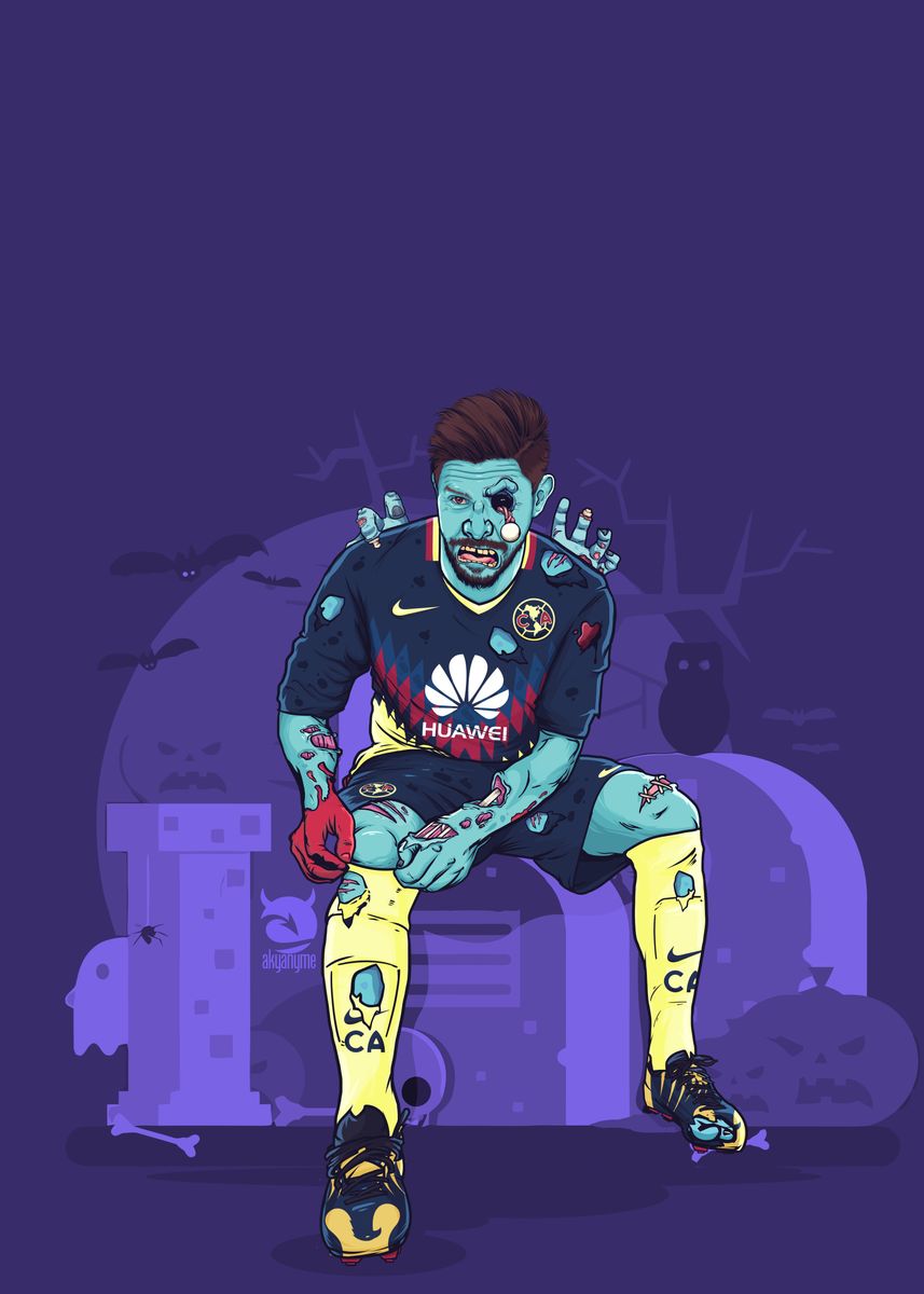 'Halloween Zombie Oribe Peralta ' Poster by akyanyme dotcom | Displate