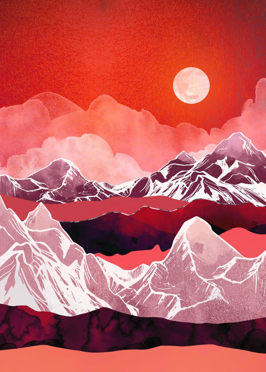 'Scarlet Glow' Poster by SpaceFrog Designs | Displate