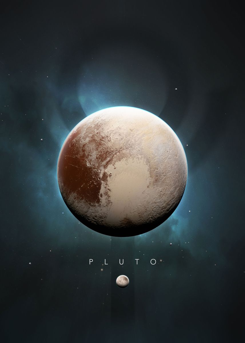 'A Portrait of the Solar System: Pluto' Poster by Tobias Roetsch | Displate