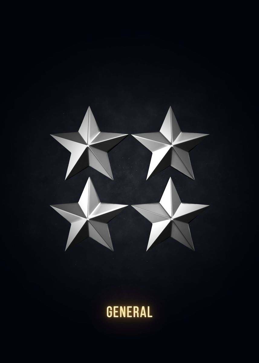 A General 'General - Military Insigni' Poster, picture, metal print, paint by ...