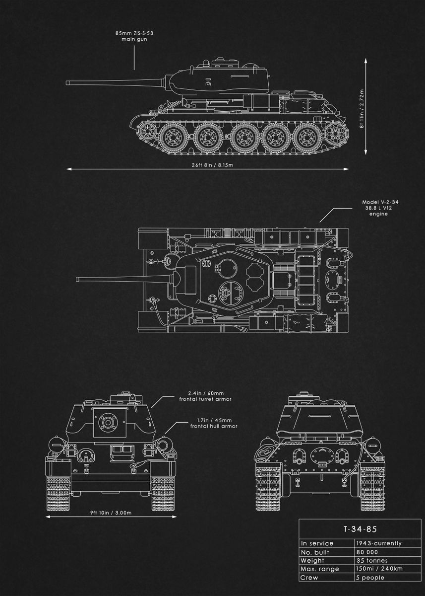 t 34 blueprints