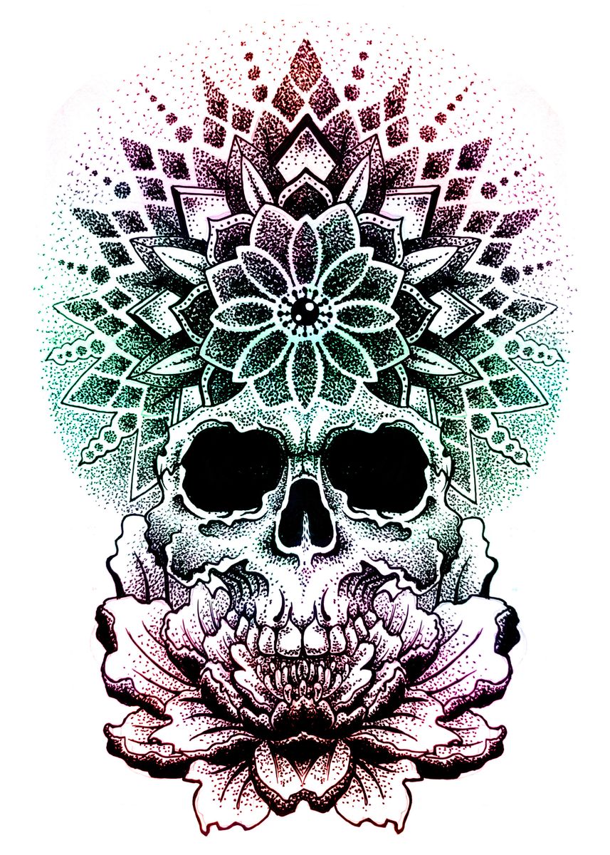 Skull Mandala Poster By Migs Art Displate