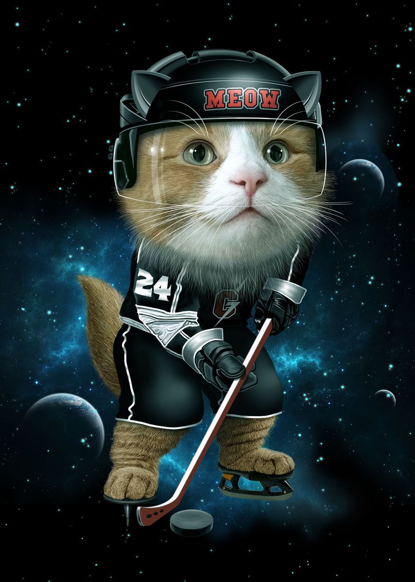 TEAM MEOW HOCKEY' Poster by Adam Lawless, Displate