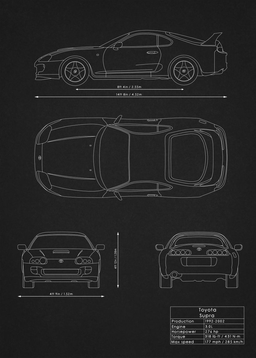 Чертежи тойота супра
