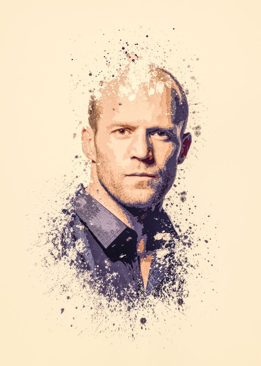 'Jason Statham splatter painting' Poster by VOODOO PRODUCTION | Displate