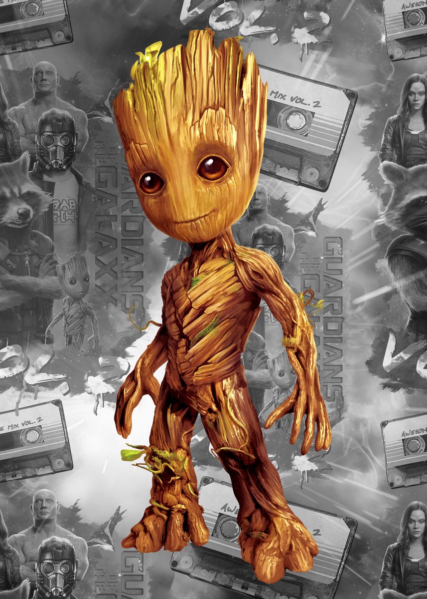 Baby Groot' Poster, picture, metal print, paint by Marvel