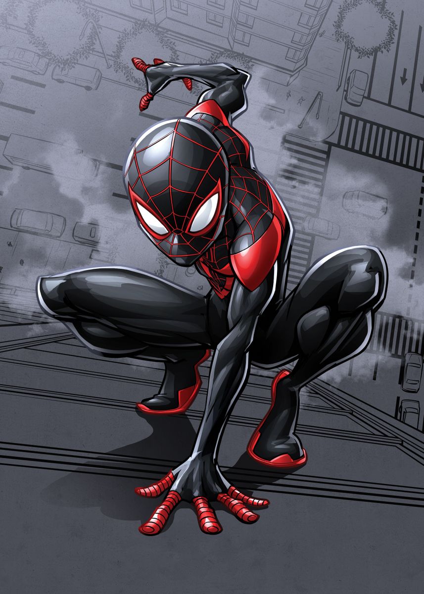 Poster Métal Black Spiderman