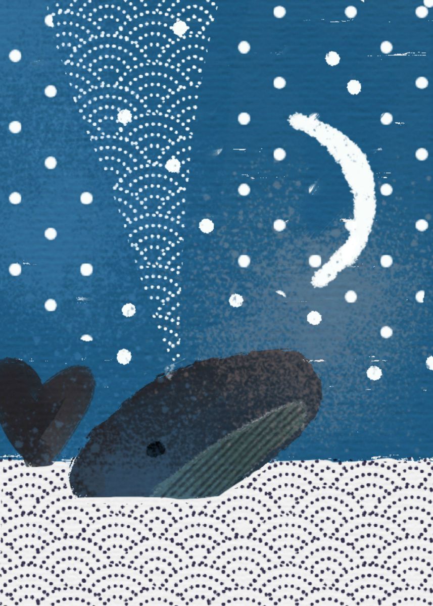 'The Whale And The Moon' Poster, picture, metal print, paint by James ...