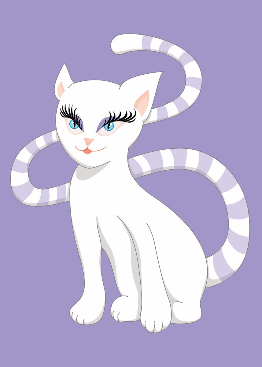 Beautiful White Cat Poster By Boriana Petrova Displate