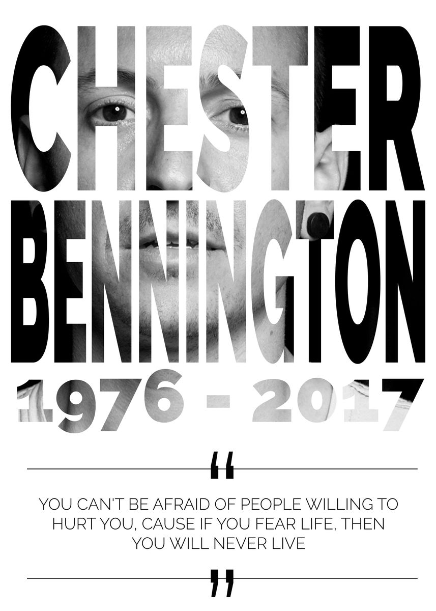 Chester Bennington And Quote Memory Poster Picture Metal Print chester-bennington-and-quote-memory-poster-picture-metal-print