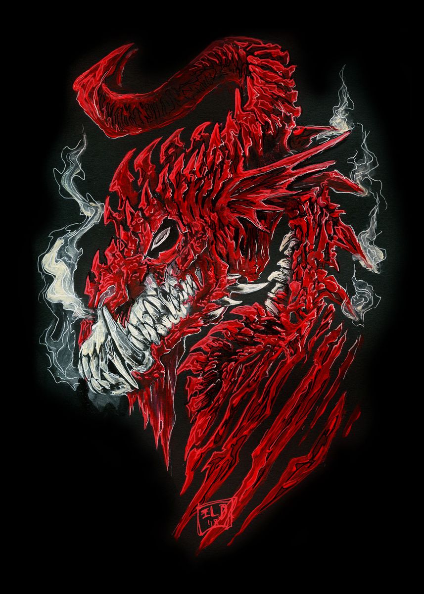 'Dragon of the Red Death' Poster, picture, metal print, paint by
