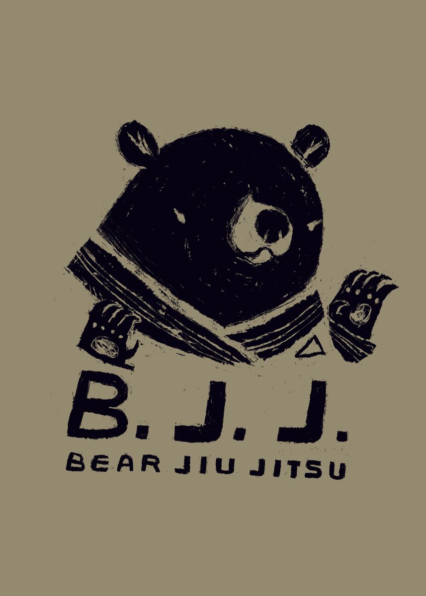 'bear jiu jitsu' Poster by Louis roskosch Displate
