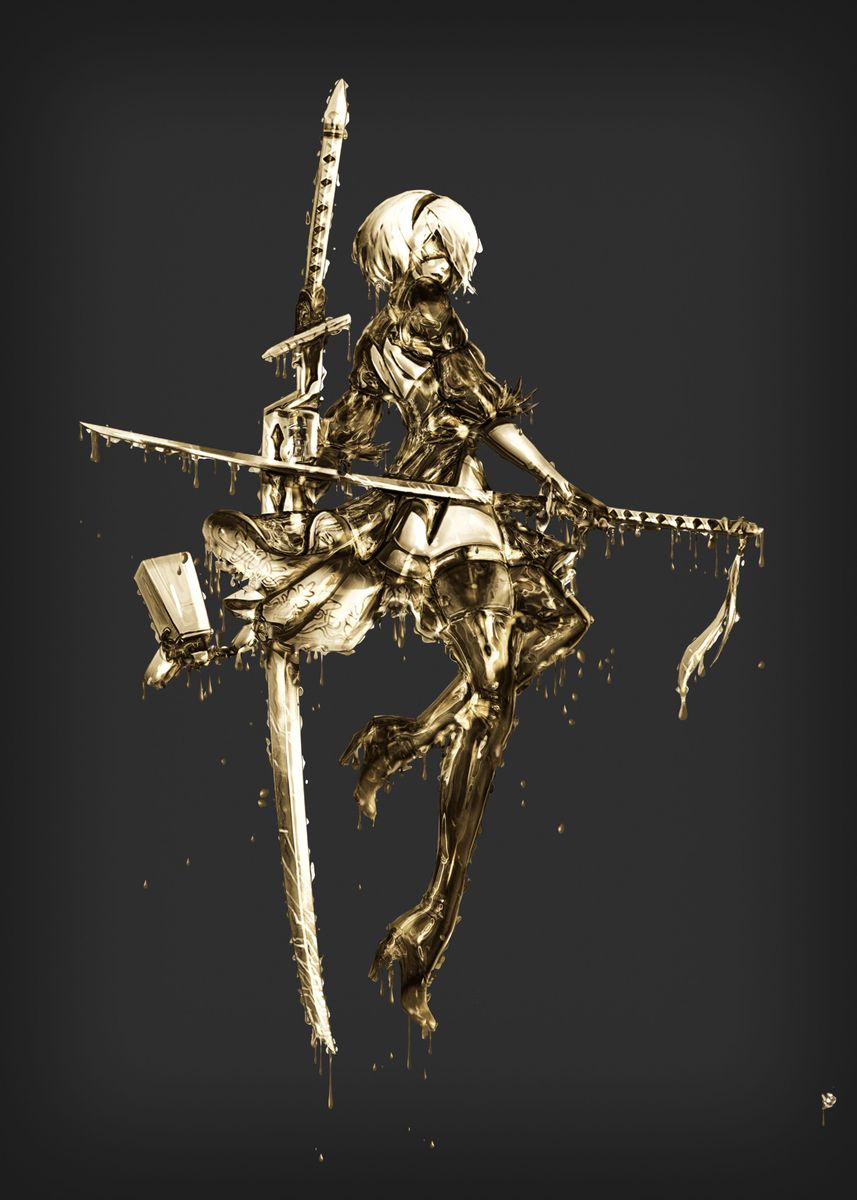 'Nier Automata / 18k Collec' Poster, picture, metal print, paint by Gab Fernando Displate