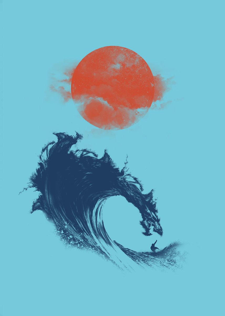 'MONSTER WAVE' Poster, picture, metal print, paint by Miro Zatkuliak ...