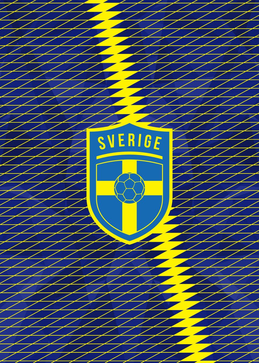 'Sweden Football ' Poster, picture, metal print, paint by Fimbis | Displate