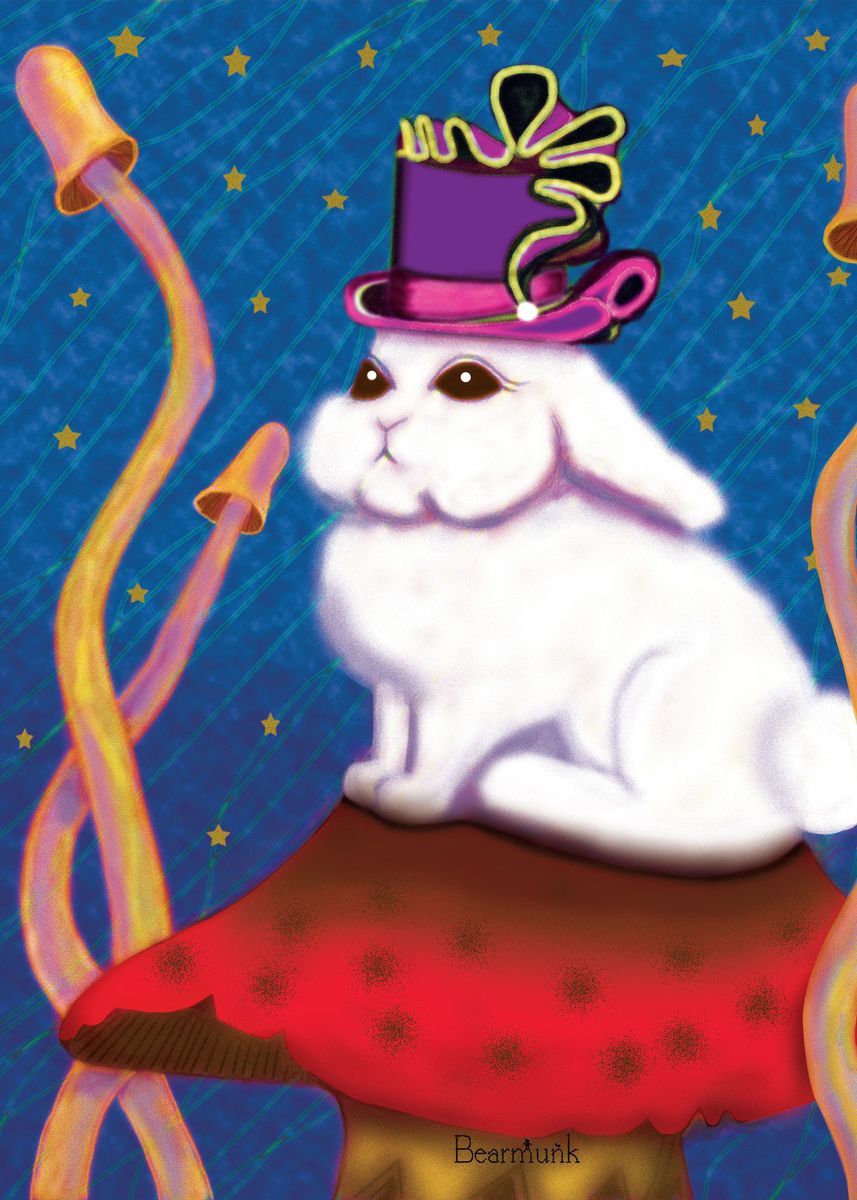 'White Rabbit' Poster, picture, metal print, paint by Aline De Rubens ...