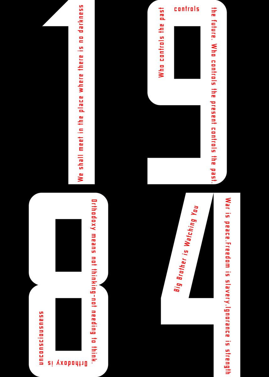 '1984 Typographic Poster' Poster by Scar Design Displate
