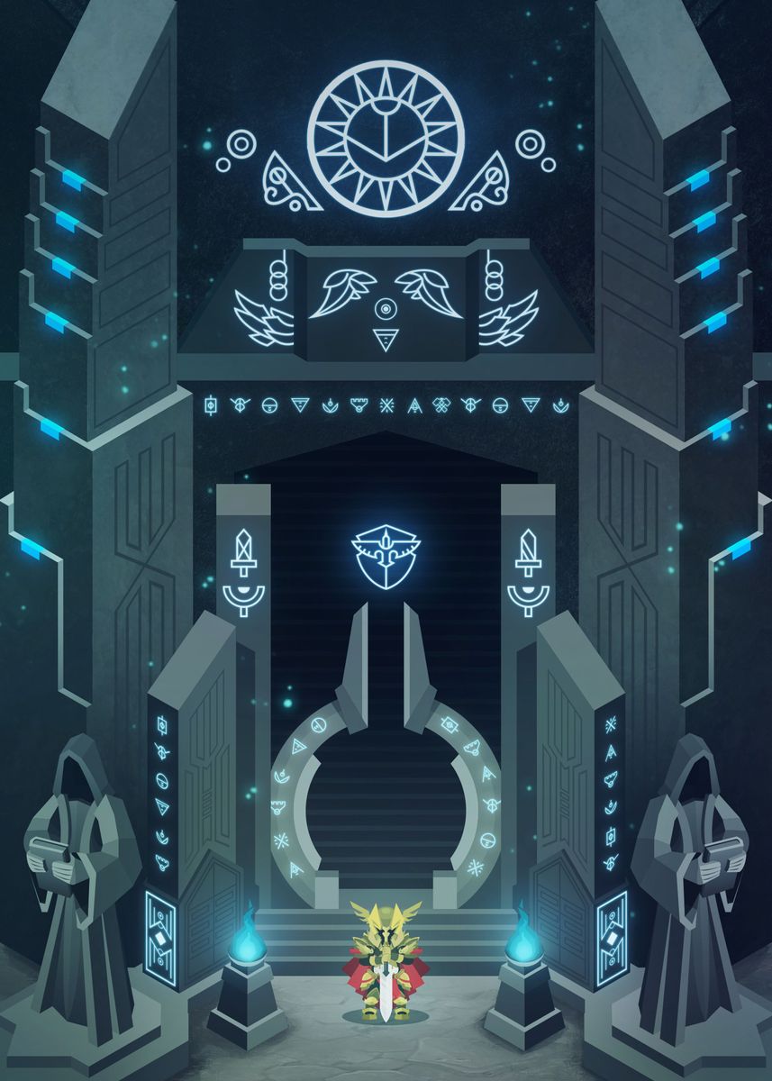 'Archaic Temple' Poster by Jonathan Lam Displate