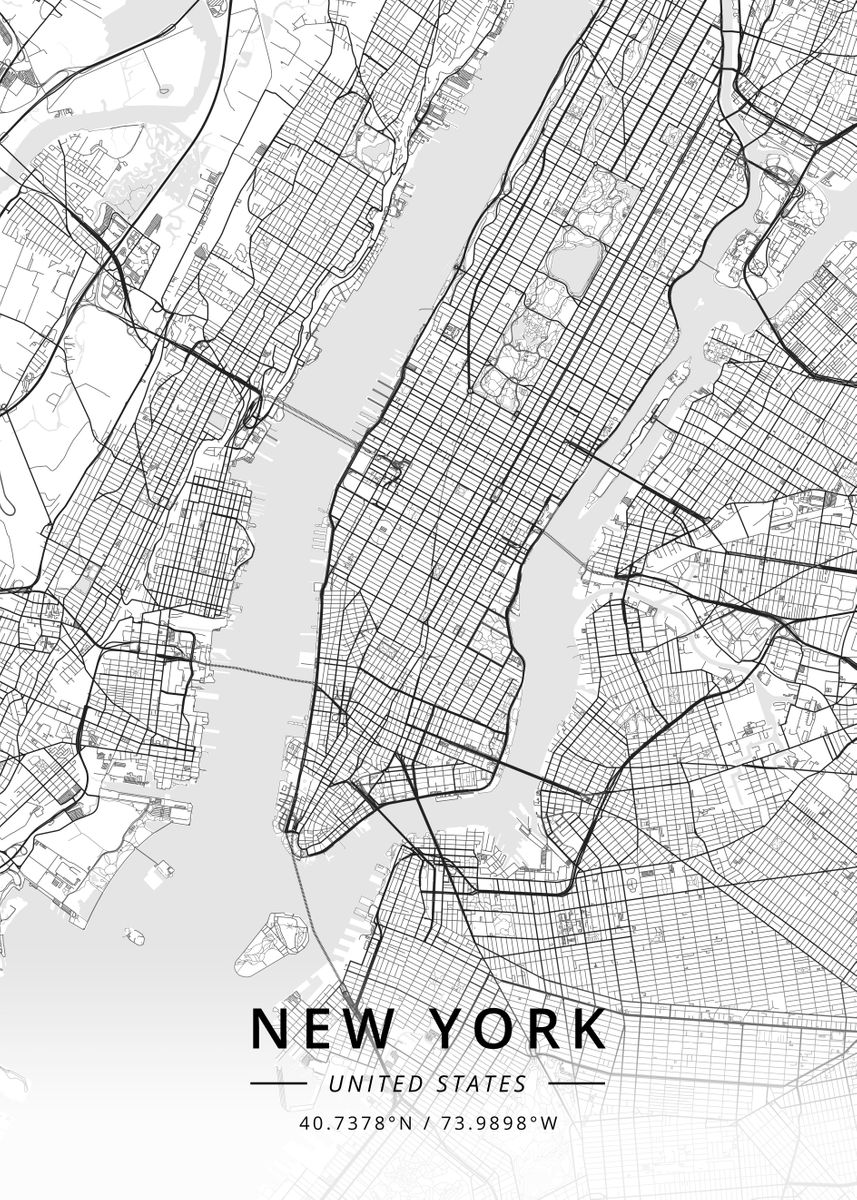 'New York, United States' Poster, picture, metal print, paint by ...