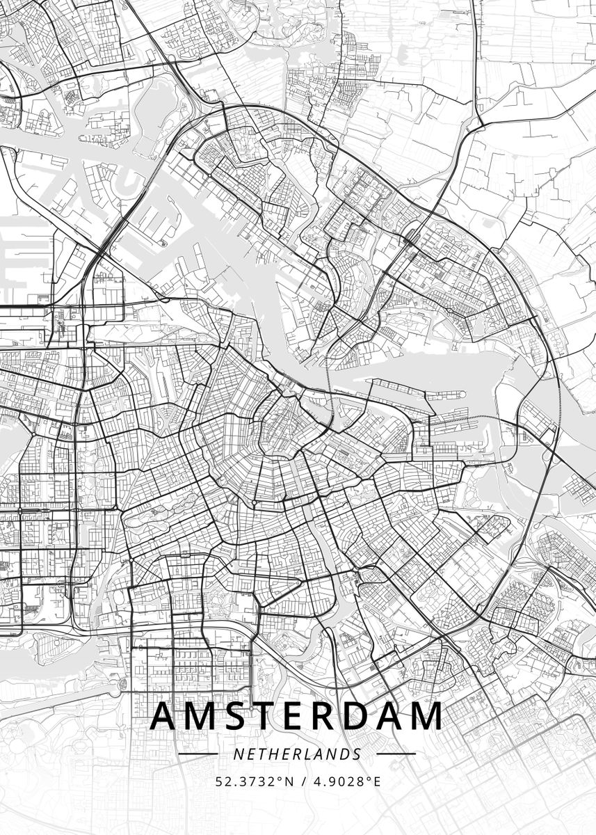 'Amsterdam, Netherlands' Poster by Designer Map Art | Displate