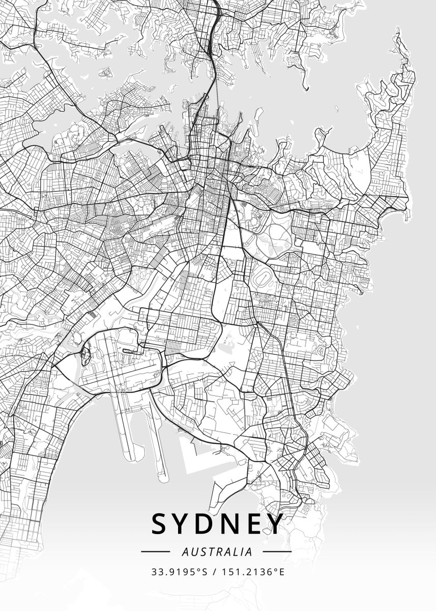 'Sydney, Australia' Poster by Designer Map Art | Displate