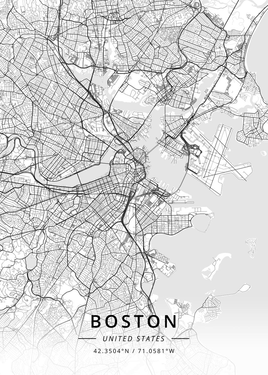 'Boston, United States' Poster, picture, metal print, paint by Designer ...