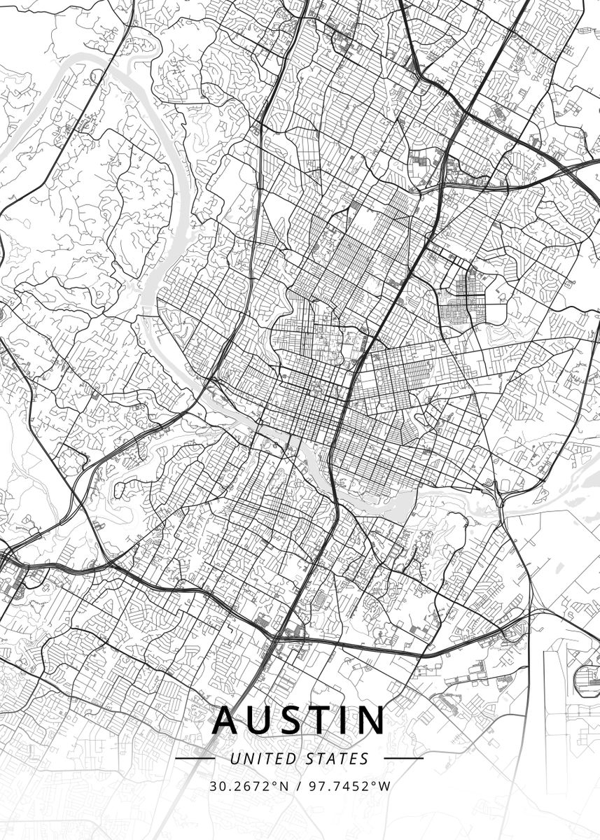 'Austin, United States' Poster, picture, metal print, paint by Designer ...