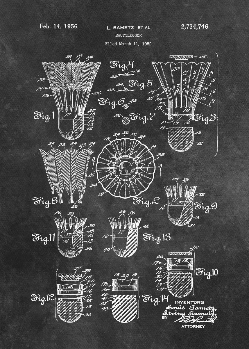 'patent art Sametz 1956 Shu' Poster by Lion Mixart | Displate