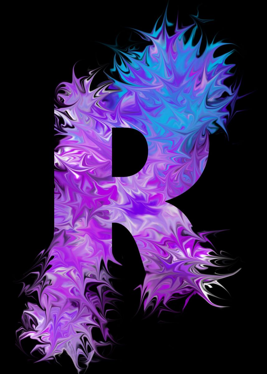 R - pink, purple, blue' Poster by Caroline Eley | Displate