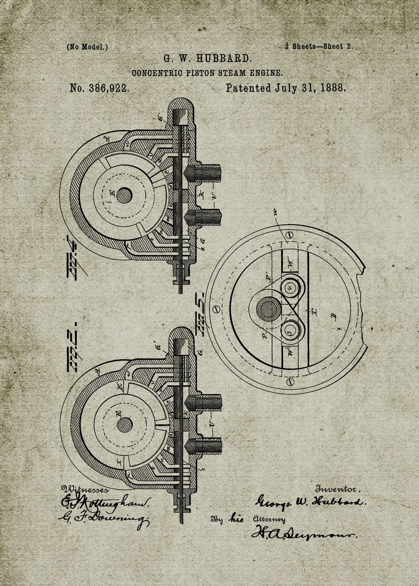 '1888 Concentric Piston' Poster by Nicram K | Displate