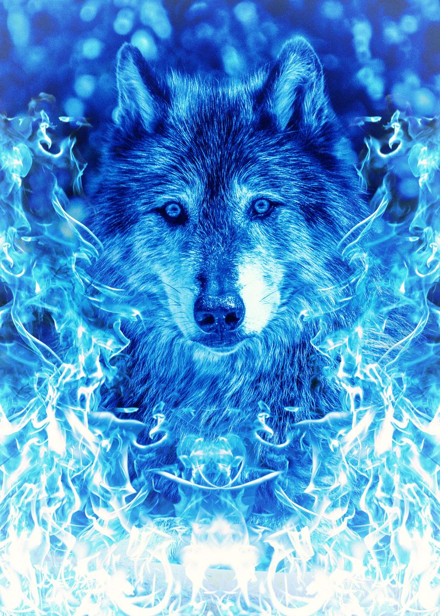 Blue Fire Wolf