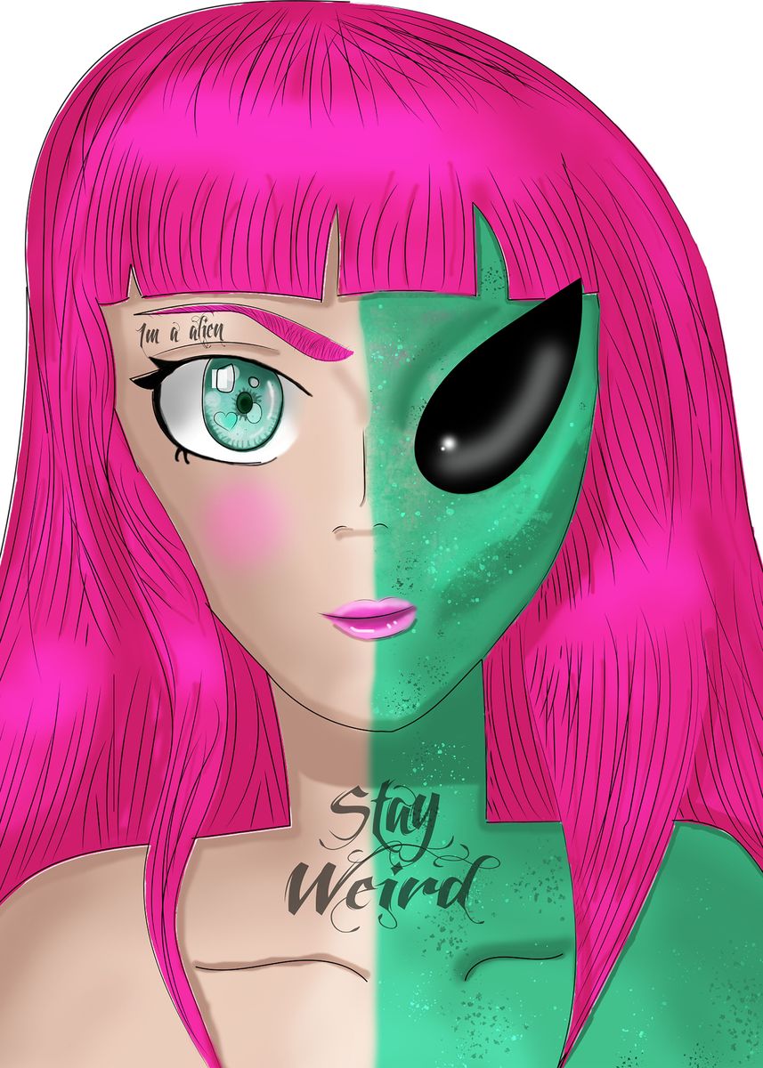 Lil Alien Girl Poster By Gisele Val Displate 